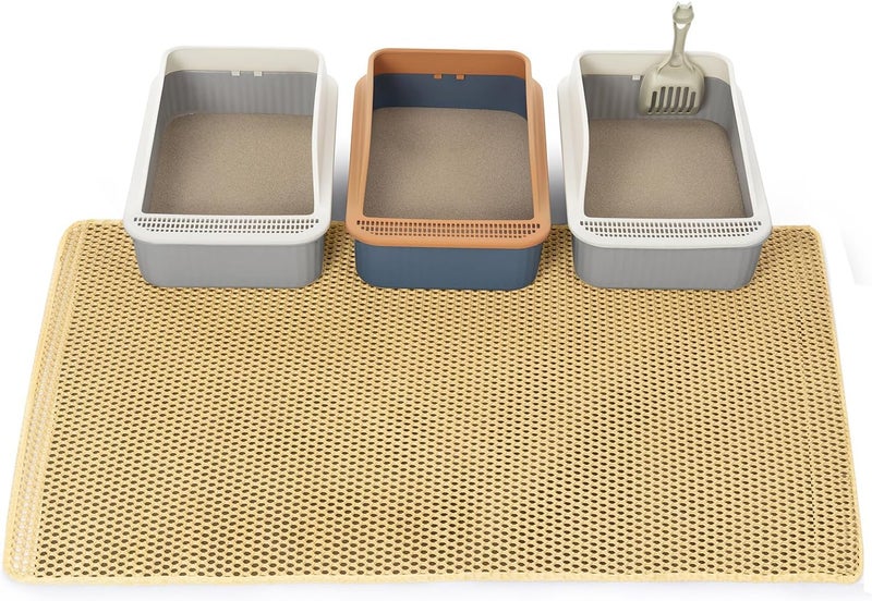 UF-SHARP Extra Large Cat Litter Mats, XL 47"x28" Litter Trapping Mat for Cat,Litter Box Matt for indoor, 2 Layer Catcher Rug,Waterproof Urine Proof,Clean Easily,Non-Slip - Image 1